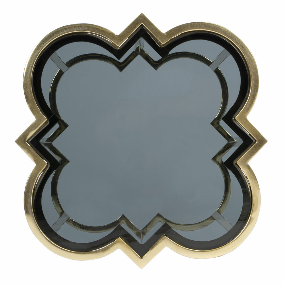 24" Gold And Black Glass Free Form End Table By Homeroots | End Tables | Modishstore - 4