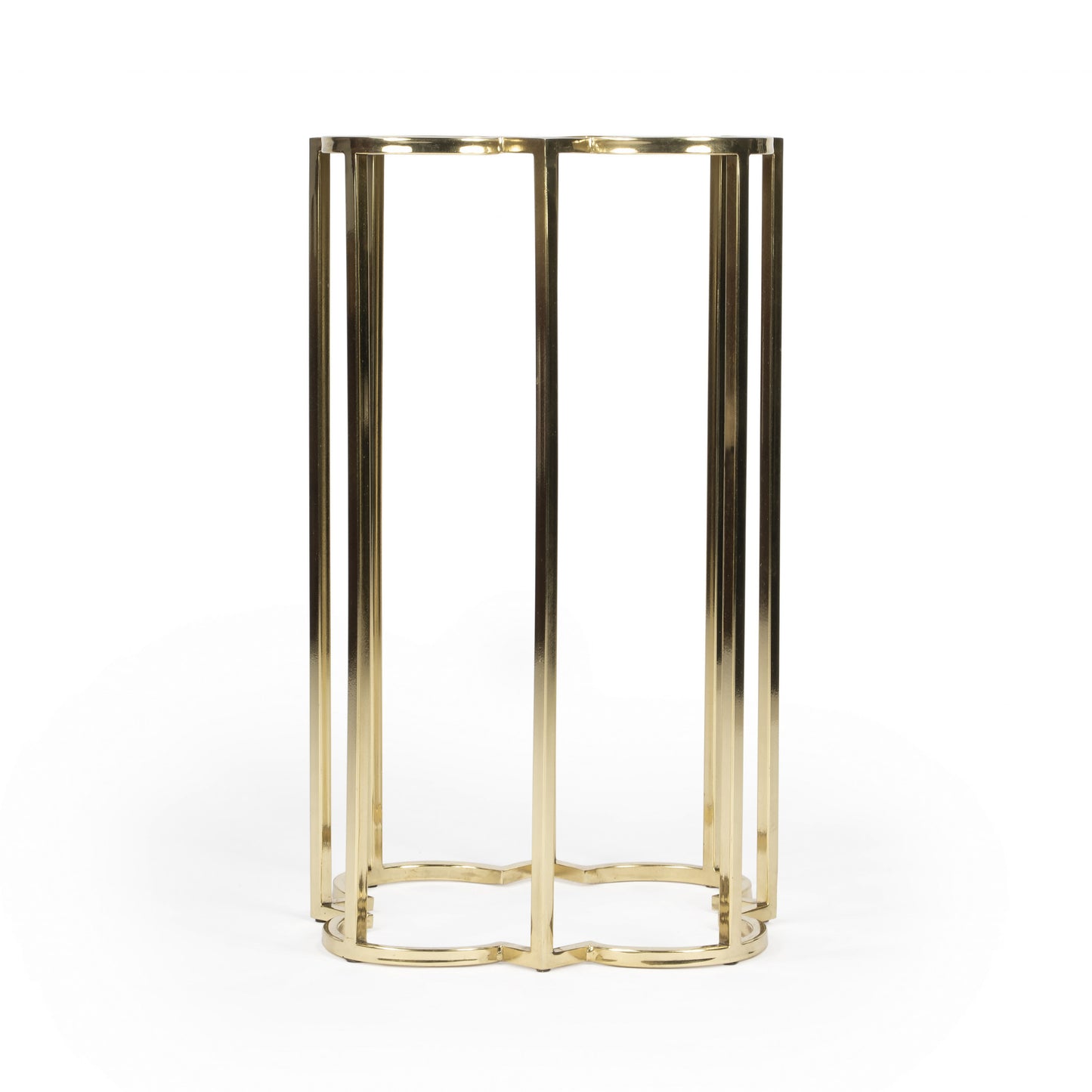 24" Gold And Black Glass Free Form End Table By Homeroots | End Tables | Modishstore - 5