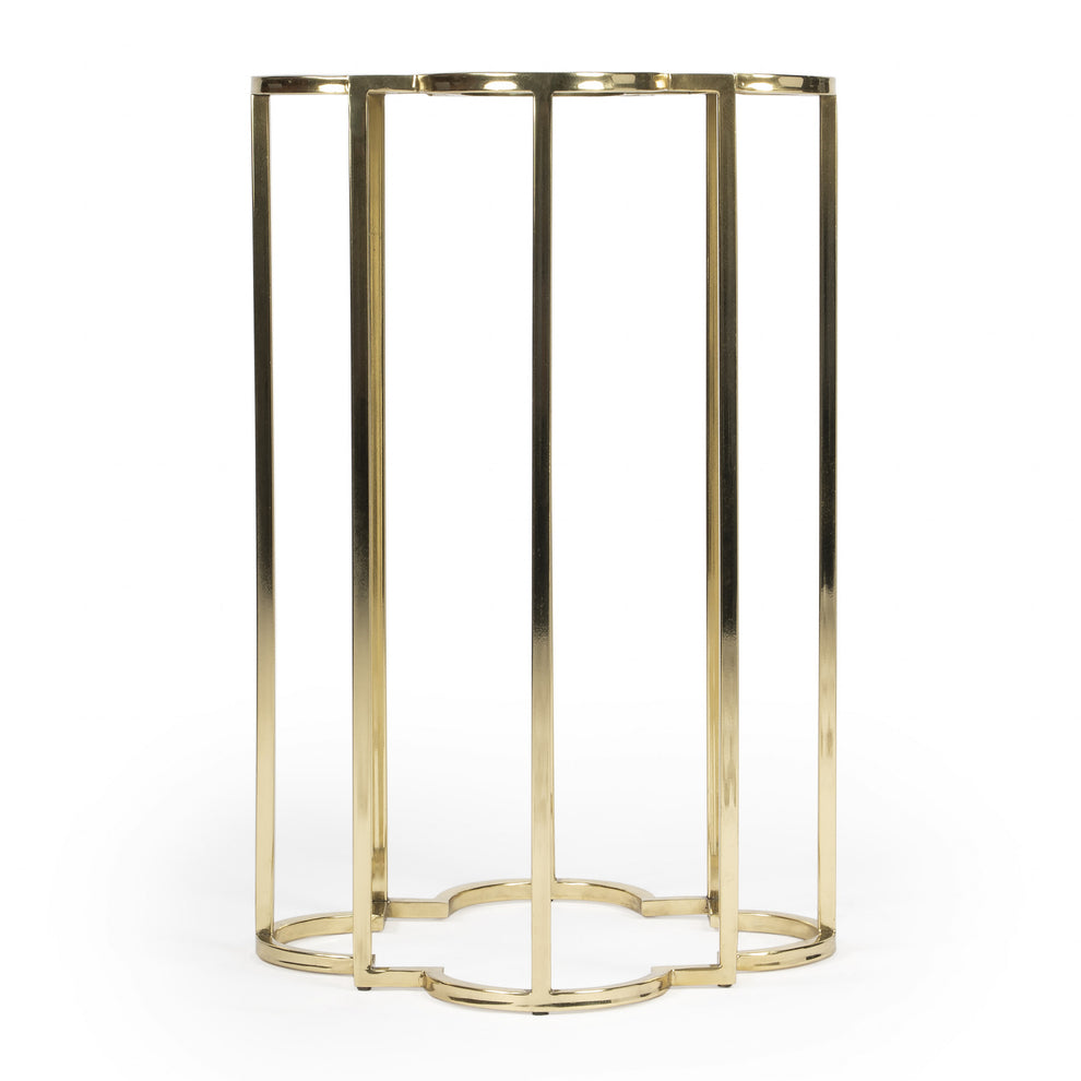 24" Gold And Black Glass Free Form End Table By Homeroots | End Tables | Modishstore - 6