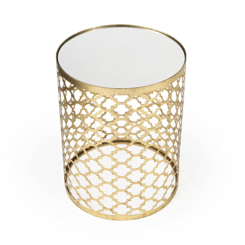 21" Gold Mirrored Round End Table By Homeroots | End Tables | Modishstore