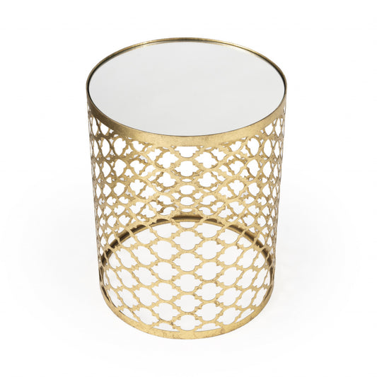 21" Gold Mirrored Round End Table By Homeroots | End Tables | Modishstore