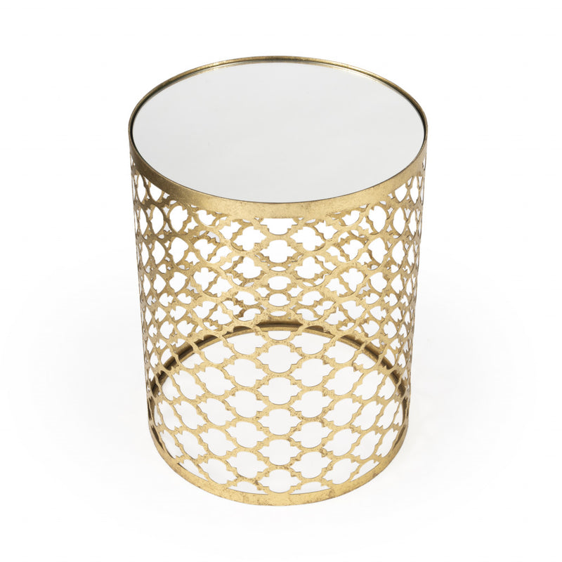 21" Gold Mirrored Round End Table By Homeroots | End Tables | Modishstore