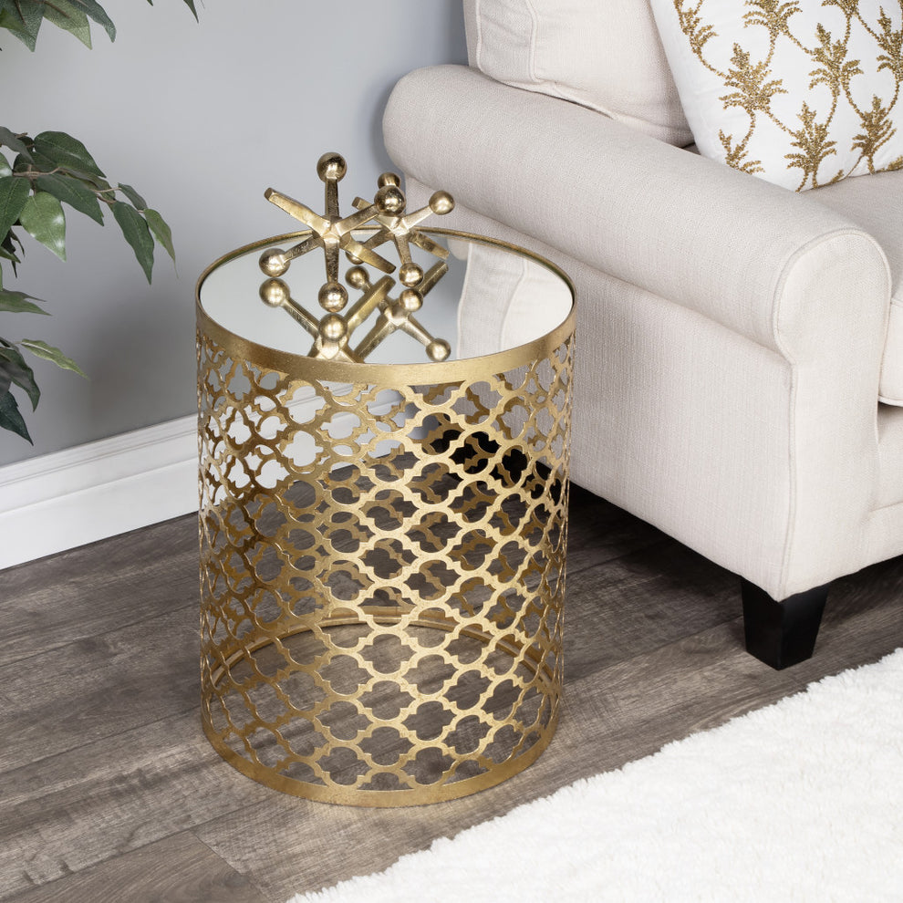 21" Gold Mirrored Round End Table By Homeroots | End Tables | Modishstore - 5