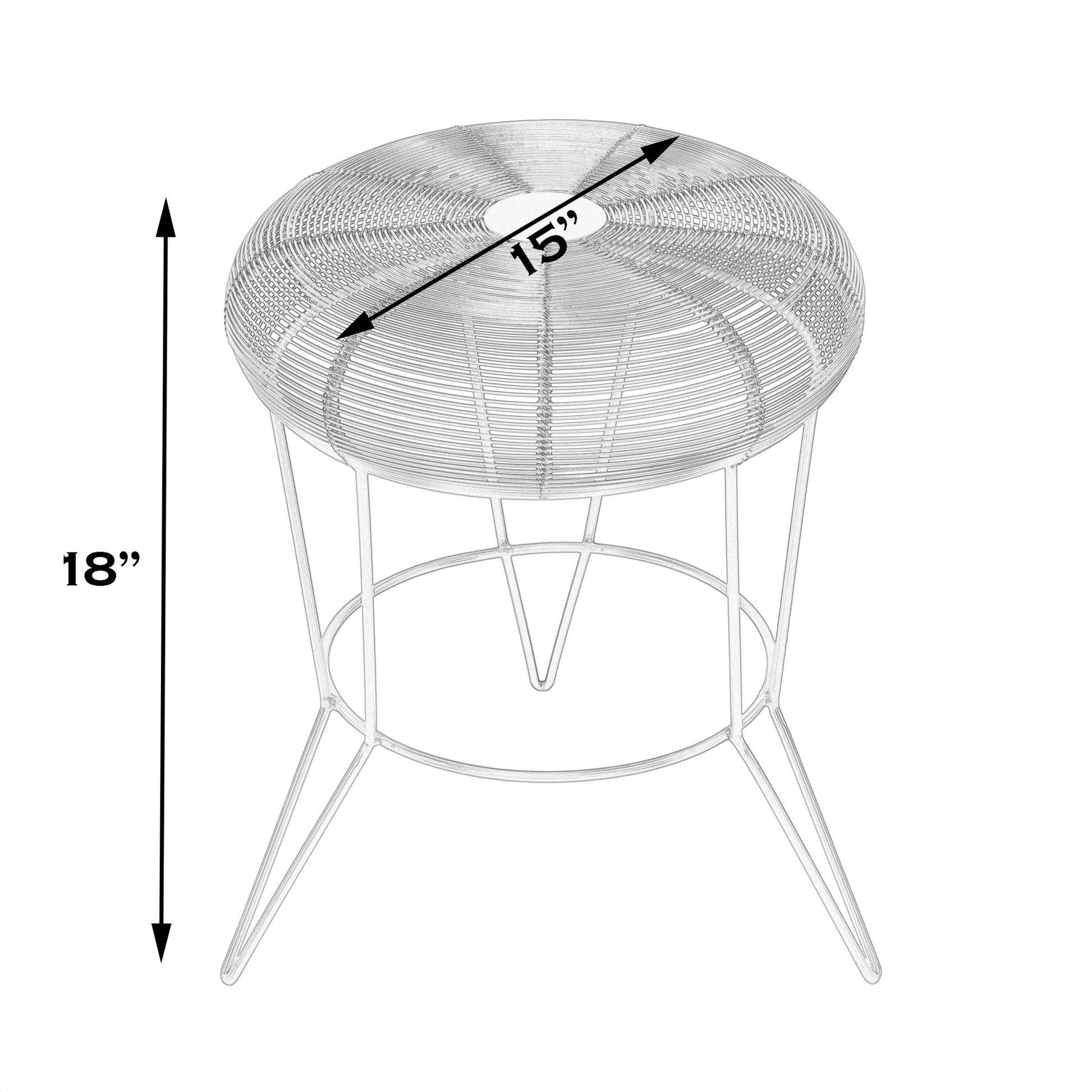 18" Silver Wire Round End Table By Homeroots | End Tables | Modishstore - 7