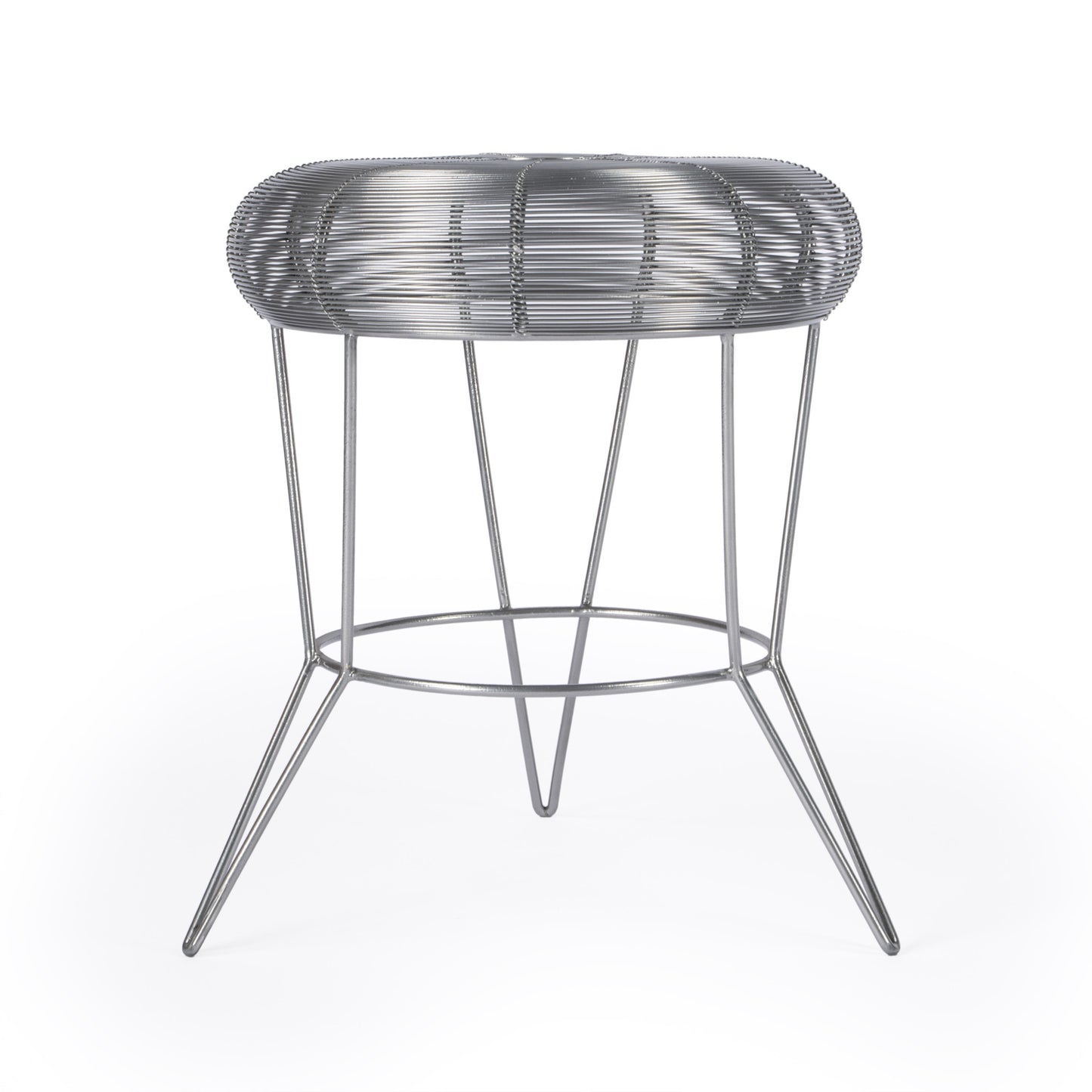 18" Silver Wire Round End Table By Homeroots | End Tables | Modishstore - 2