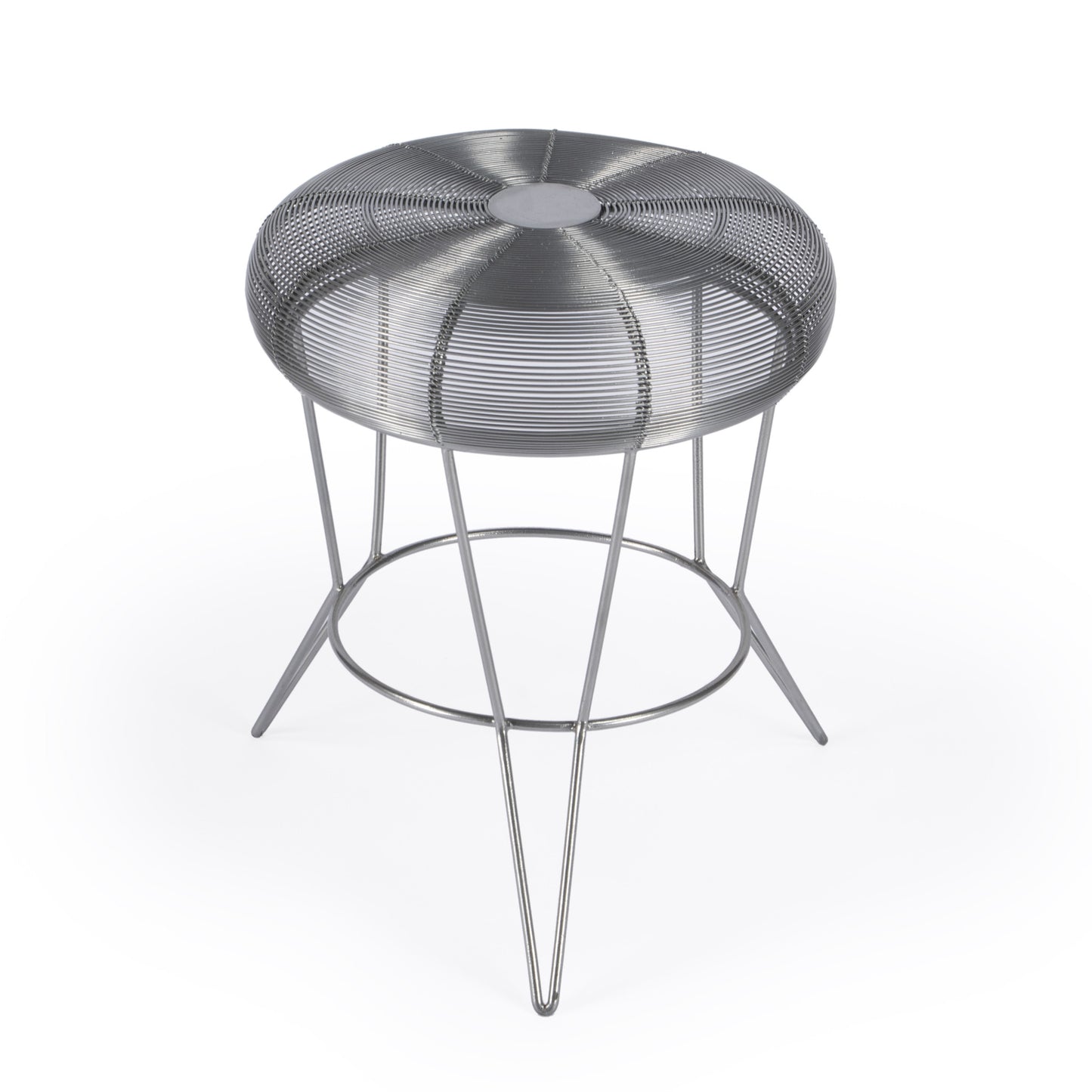 18" Silver Wire Round End Table By Homeroots | End Tables | Modishstore - 3