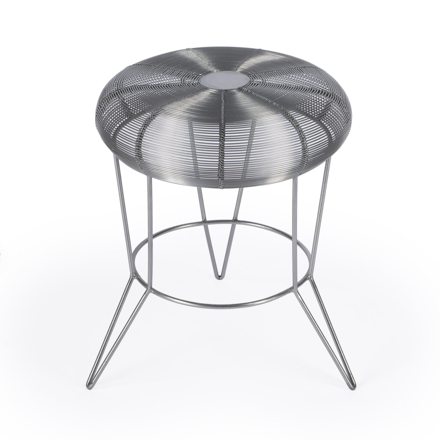 18" Silver Wire Round End Table By Homeroots | End Tables | Modishstore - 4