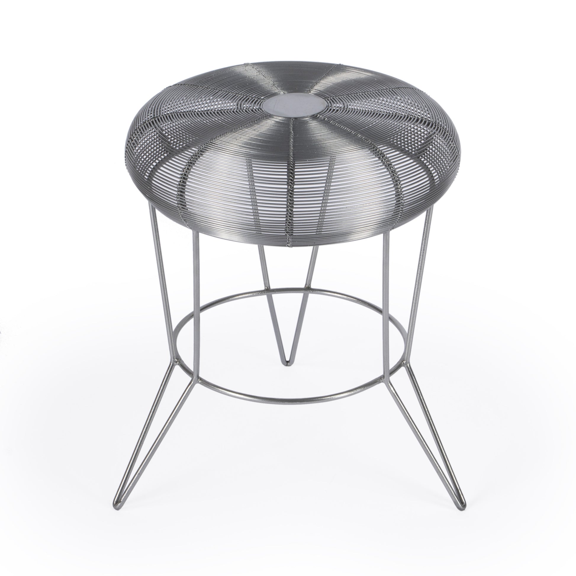 18" Silver Wire Round End Table By Homeroots | End Tables | Modishstore - 4