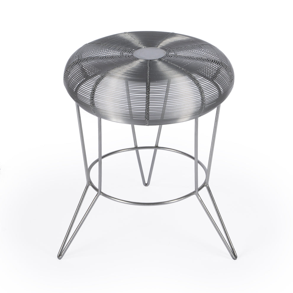 18" Silver Wire Round End Table By Homeroots | End Tables | Modishstore - 4