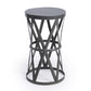 22" Gray Iron Hourglass Base Round Top End Table By Homeroots | End Tables | Modishstore