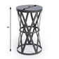 22" Gray Iron Hourglass Base Round Top End Table By Homeroots | End Tables | Modishstore - 9
