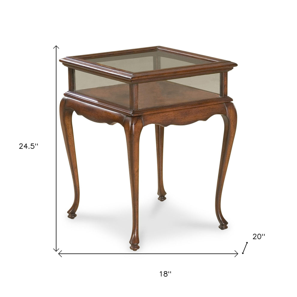 25" Dark Brown Glass Rectangular End Table By Homeroots | End Tables | Modishstore - 5