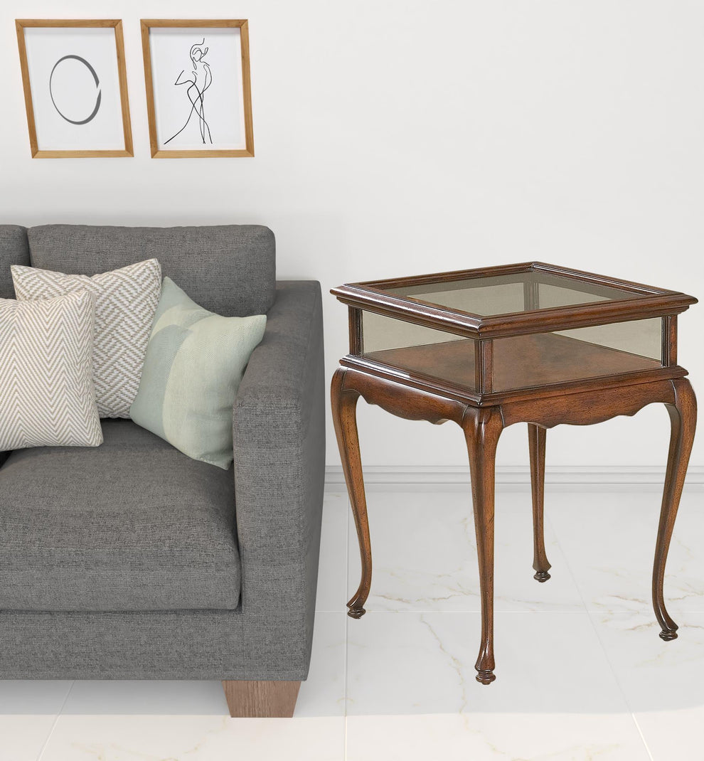25" Dark Brown Glass Rectangular End Table By Homeroots | End Tables | Modishstore - 2