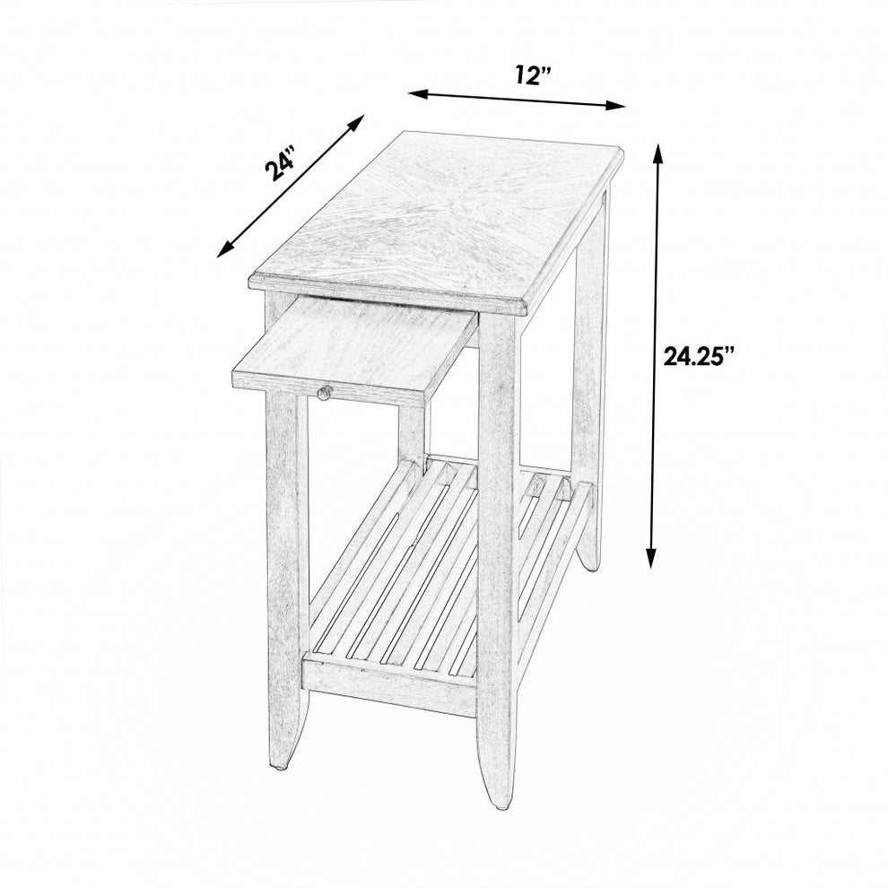 24" Brown Gray Rectangular End Table With Shelf By Homeroots | End Tables | Modishstore - 9