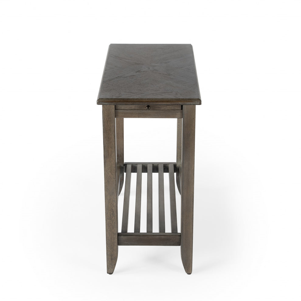 24" Brown Gray Rectangular End Table With Shelf By Homeroots | End Tables | Modishstore - 3