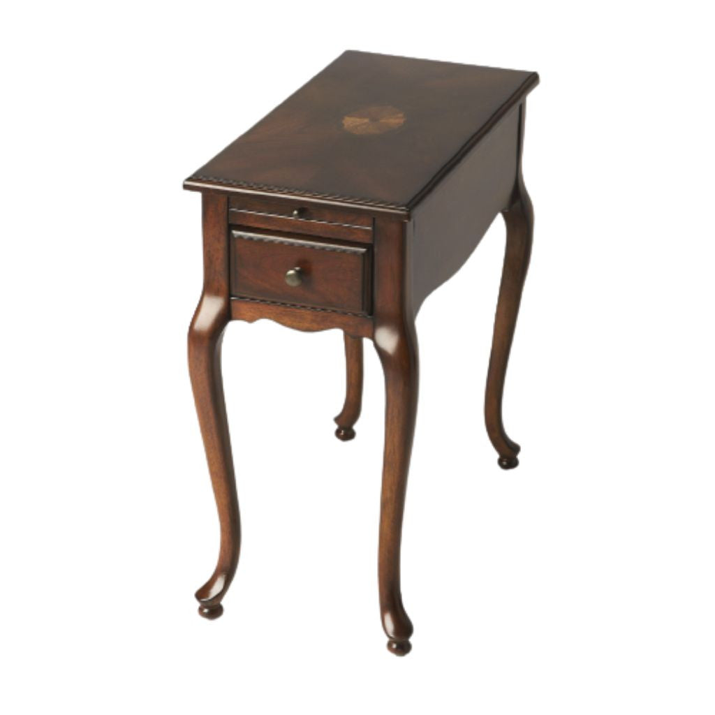 25" Cherry Brown Solid And Manufactured Wood Rectangular End Table With Drawer By Homeroots | End Tables | Modishstore