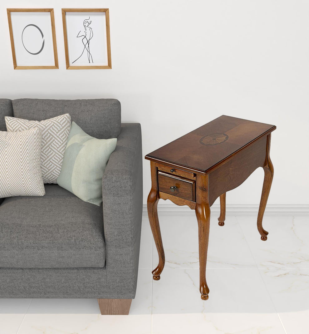 25" Brown Solid And Manufactured Wood Rectangular End Table With Drawer By Homeroots | End Tables | Modishstore - 7