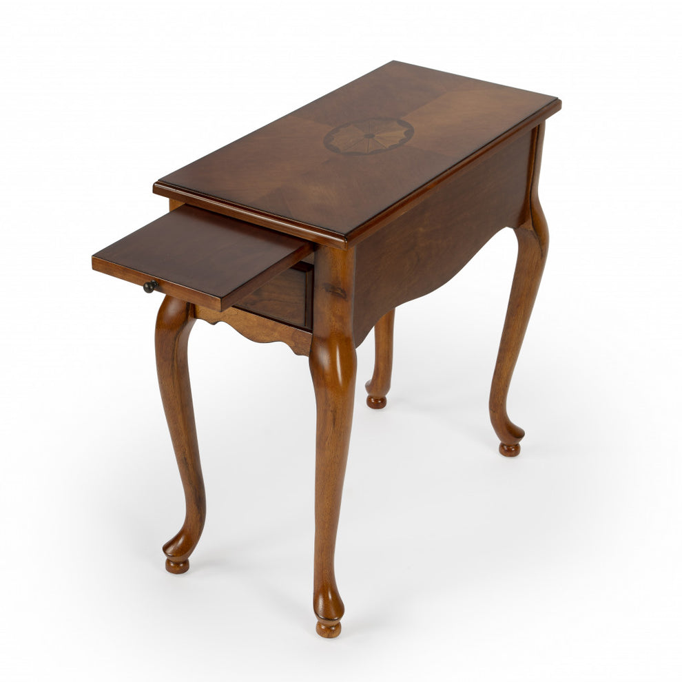 25" Brown Solid And Manufactured Wood Rectangular End Table With Drawer By Homeroots | End Tables | Modishstore - 3