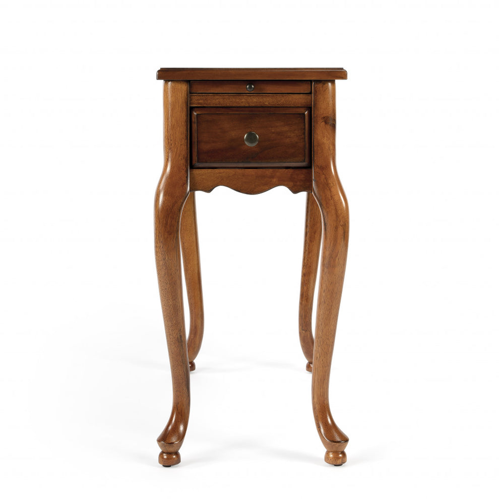 25" Brown Solid And Manufactured Wood Rectangular End Table With Drawer By Homeroots | End Tables | Modishstore - 5