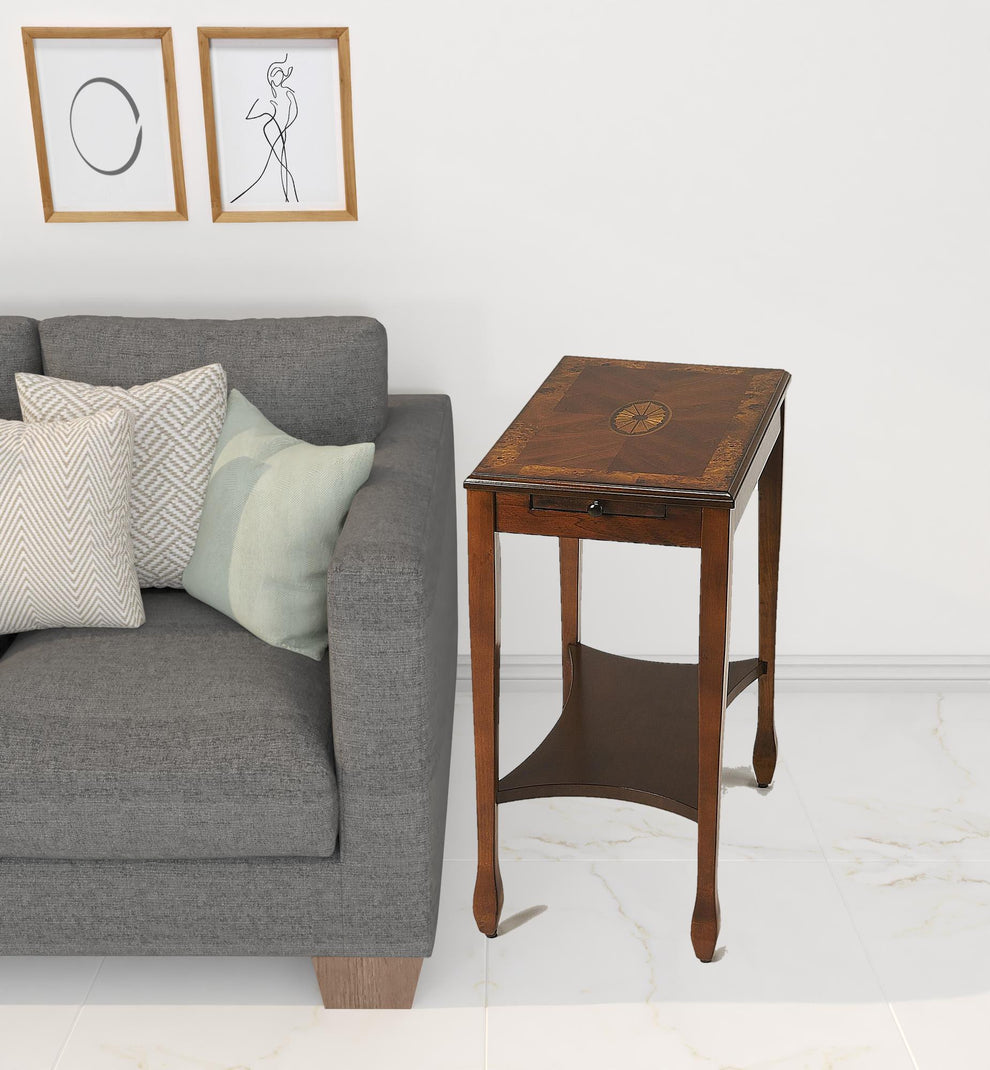 25" Medium Brown Manufactured Wood Rectangular End Table With Shelf By Homeroots | End Tables | Modishstore - 5