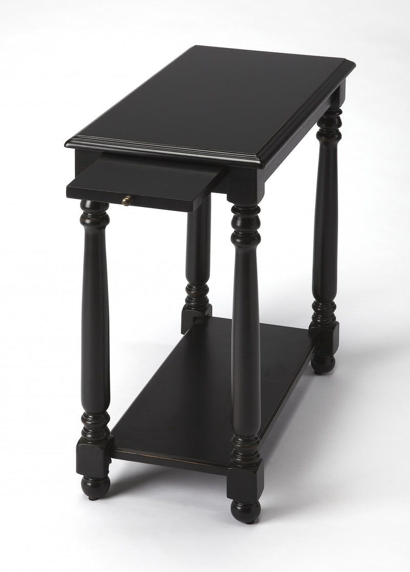 24" Black Manufactured Wood Rectangular End Table With Shelf By Homeroots | End Tables | Modishstore