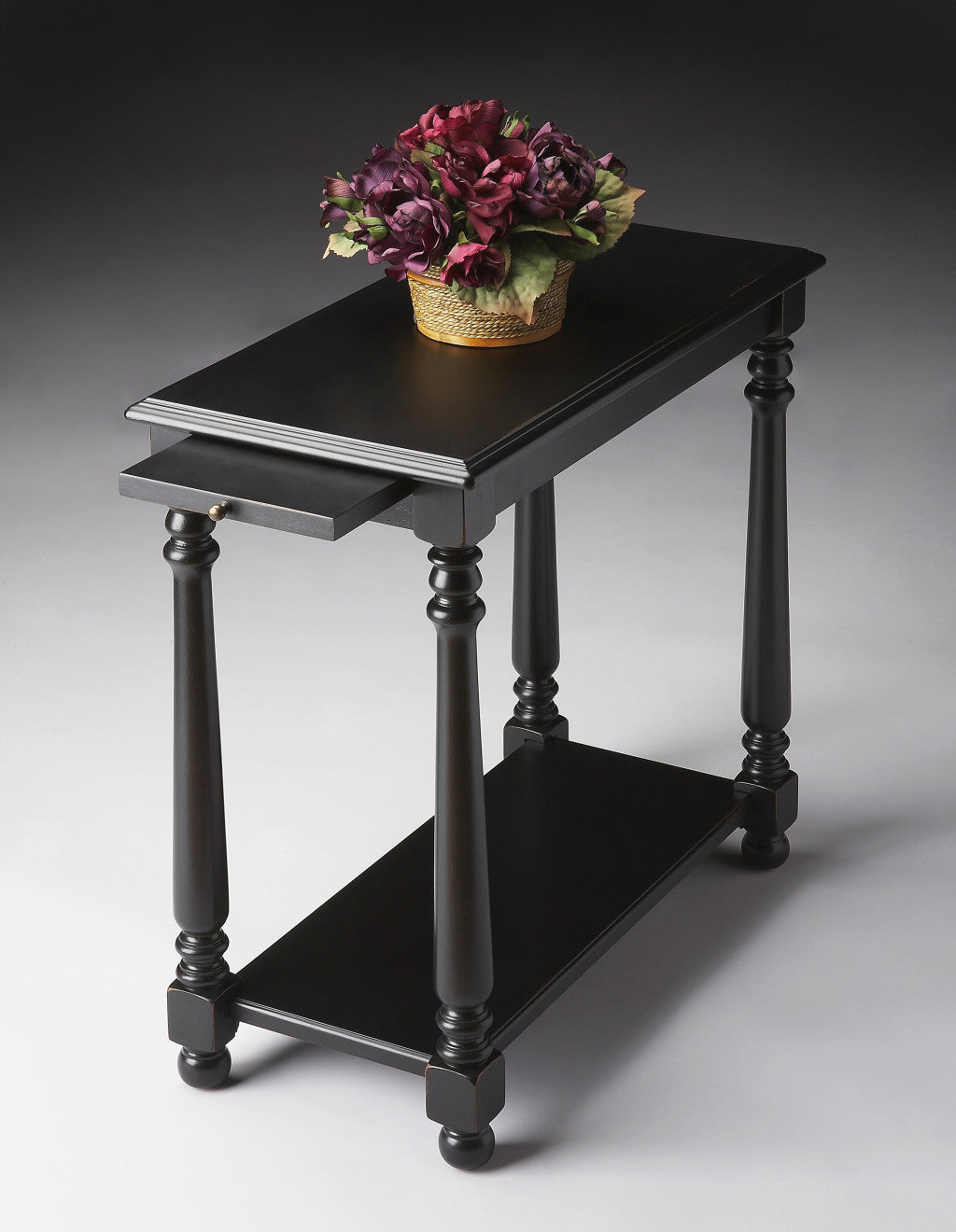 24" Black Manufactured Wood Rectangular End Table With Shelf By Homeroots | End Tables | Modishstore - 8