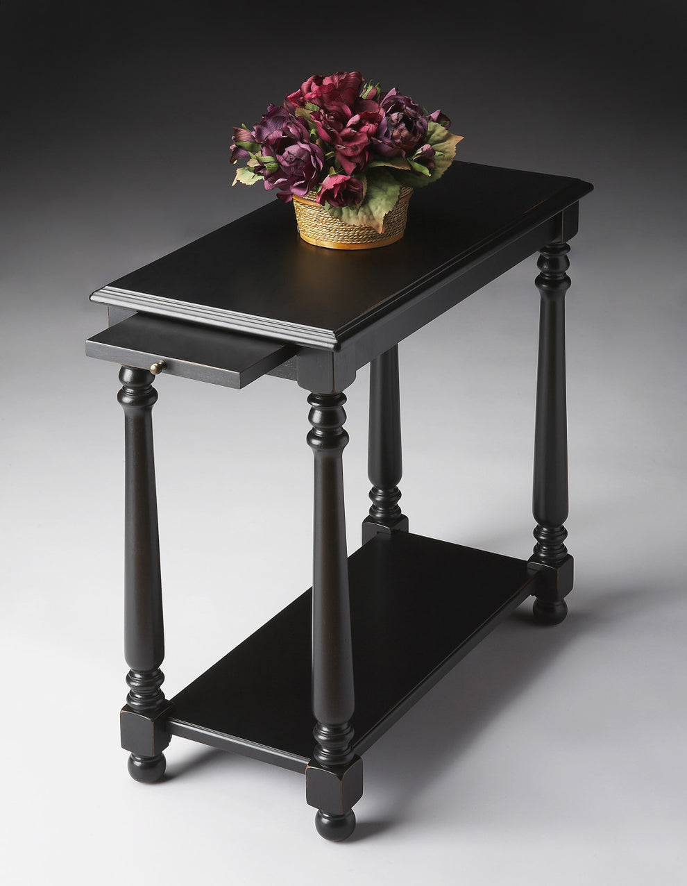 24" Black Manufactured Wood Rectangular End Table With Shelf By Homeroots | End Tables | Modishstore - 8