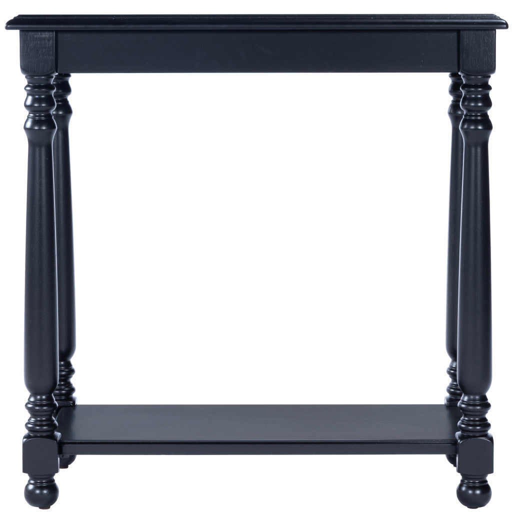 24" Black Manufactured Wood Rectangular End Table With Shelf By Homeroots | End Tables | Modishstore - 2