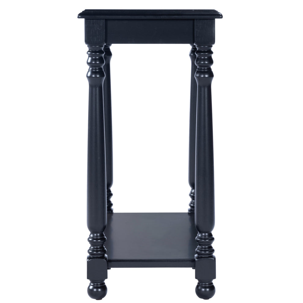 24" Black Manufactured Wood Rectangular End Table With Shelf By Homeroots | End Tables | Modishstore - 3