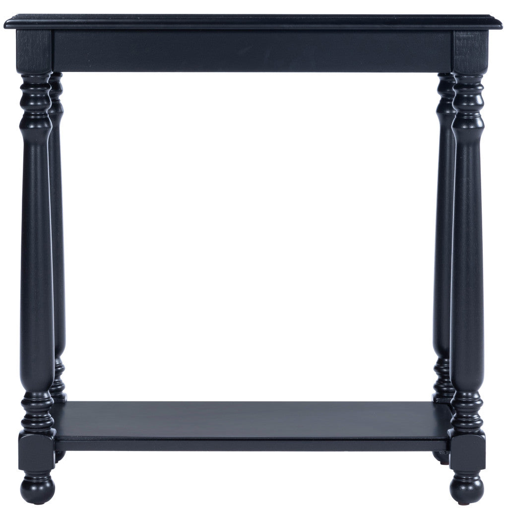 24" Black Manufactured Wood Rectangular End Table With Shelf By Homeroots | End Tables | Modishstore - 6