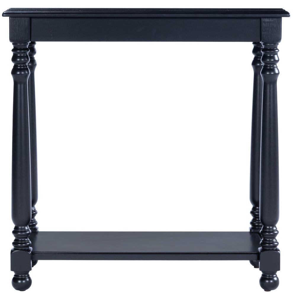 24" Black Manufactured Wood Rectangular End Table With Shelf By Homeroots | End Tables | Modishstore - 6