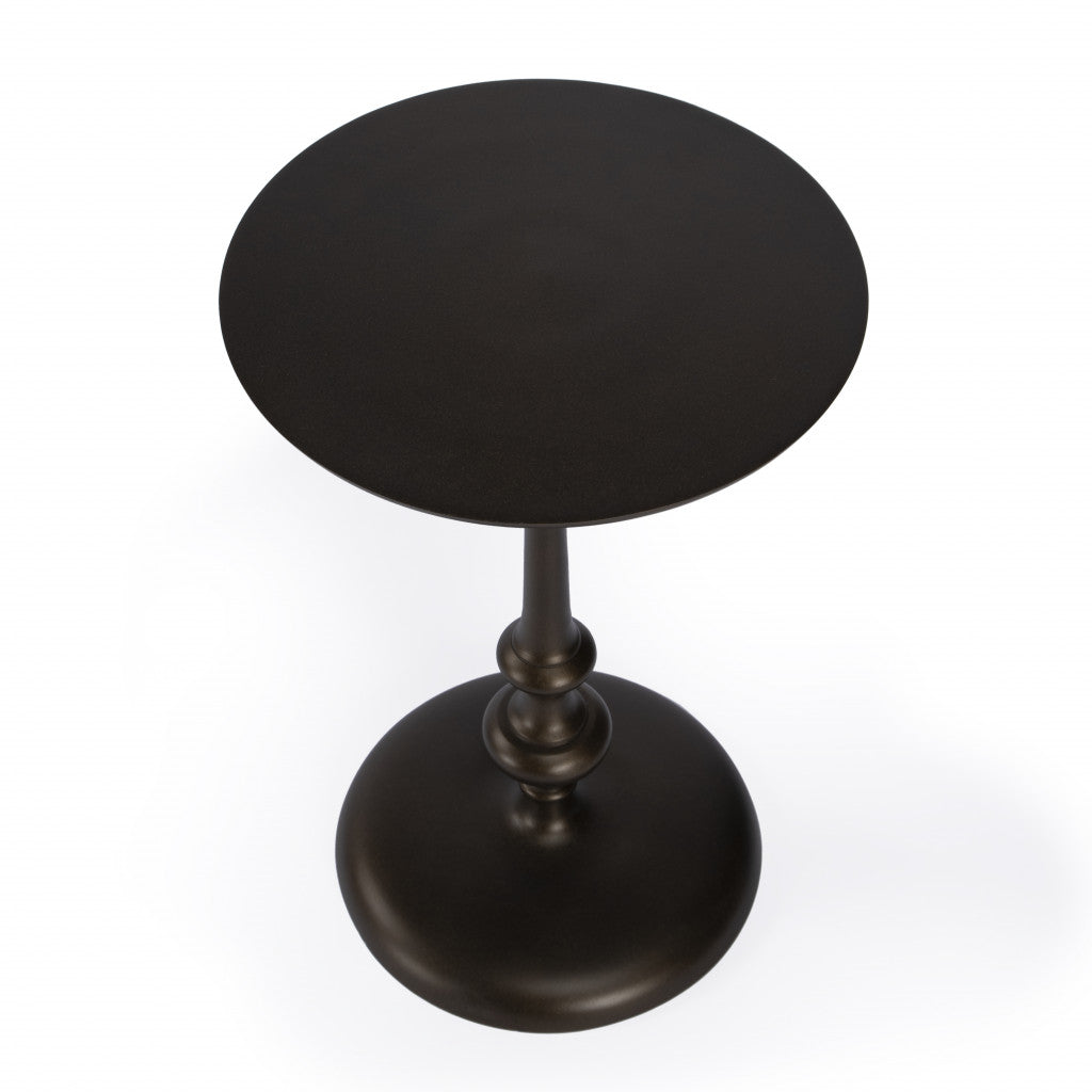 18" Dark Burnished Bronze Aluminum Round Top Pedestal End Table By Homeroots | End Tables | Modishstore - 2