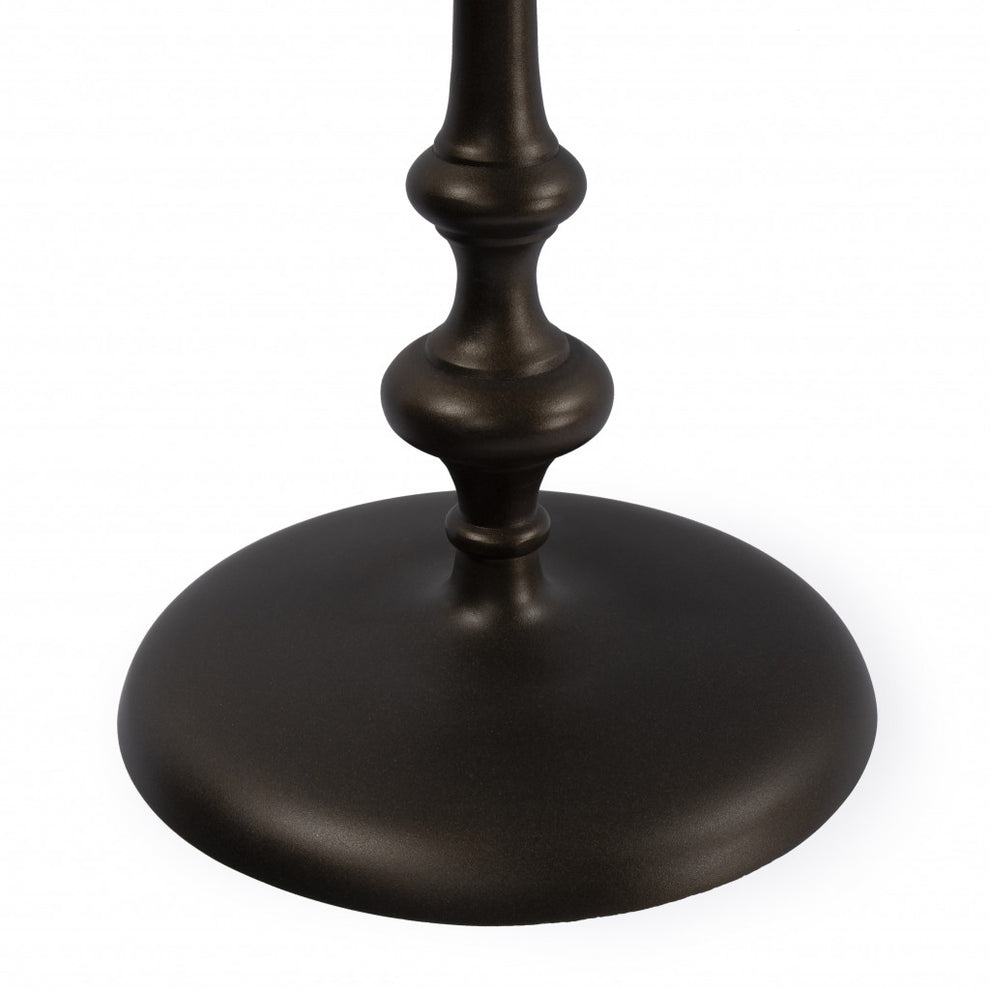 18" Dark Burnished Bronze Aluminum Round Top Pedestal End Table By Homeroots | End Tables | Modishstore - 6