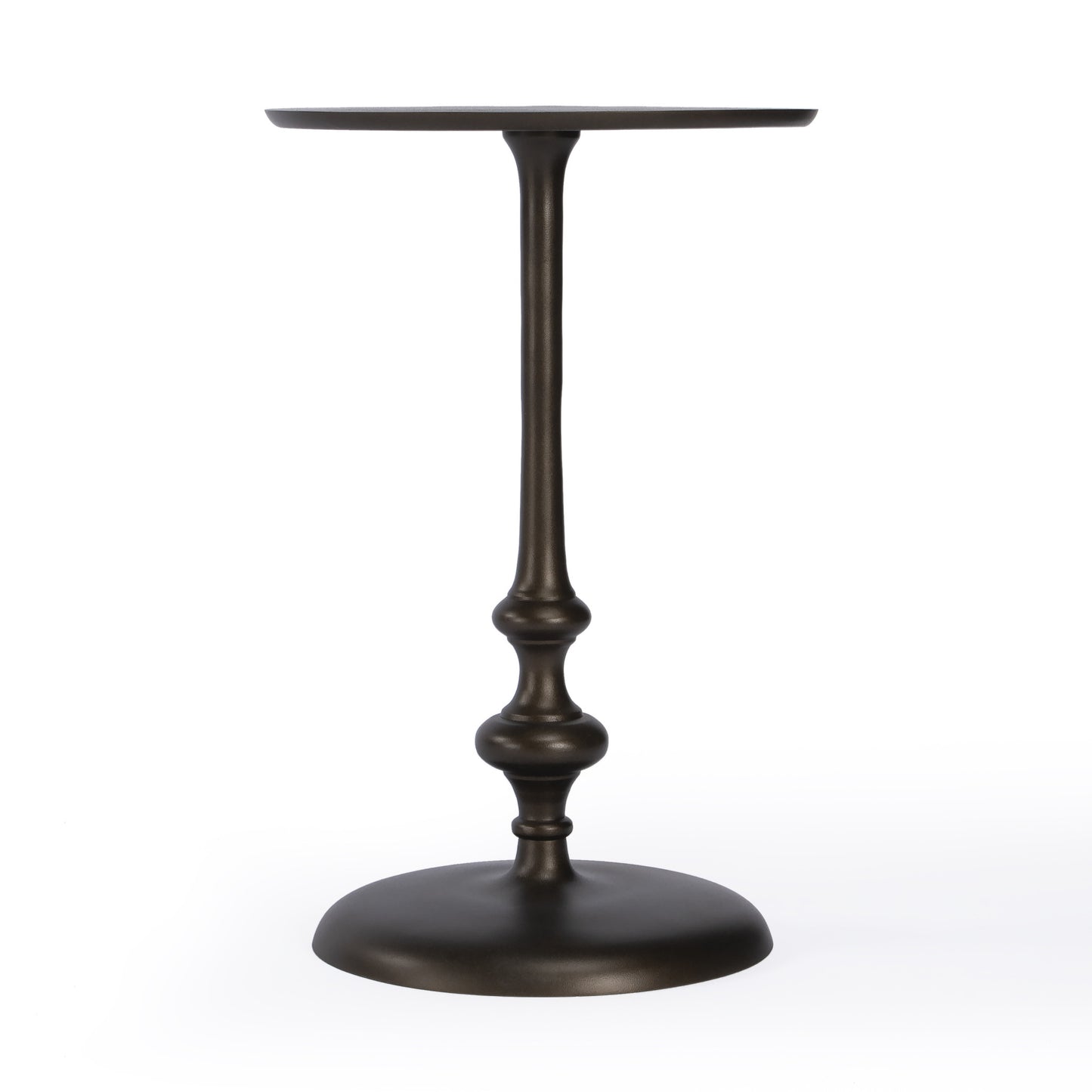 18" Dark Burnished Bronze Aluminum Round Top Pedestal End Table By Homeroots | End Tables | Modishstore - 3
