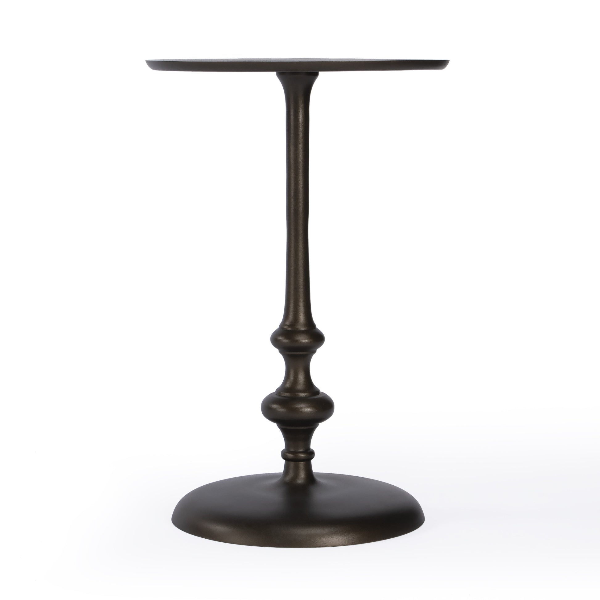 18" Dark Burnished Bronze Aluminum Round Top Pedestal End Table By Homeroots | End Tables | Modishstore - 3