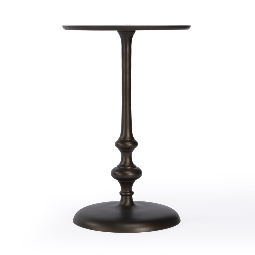 18" Dark Burnished Bronze Aluminum Round Top Pedestal End Table By Homeroots | End Tables | Modishstore - 3