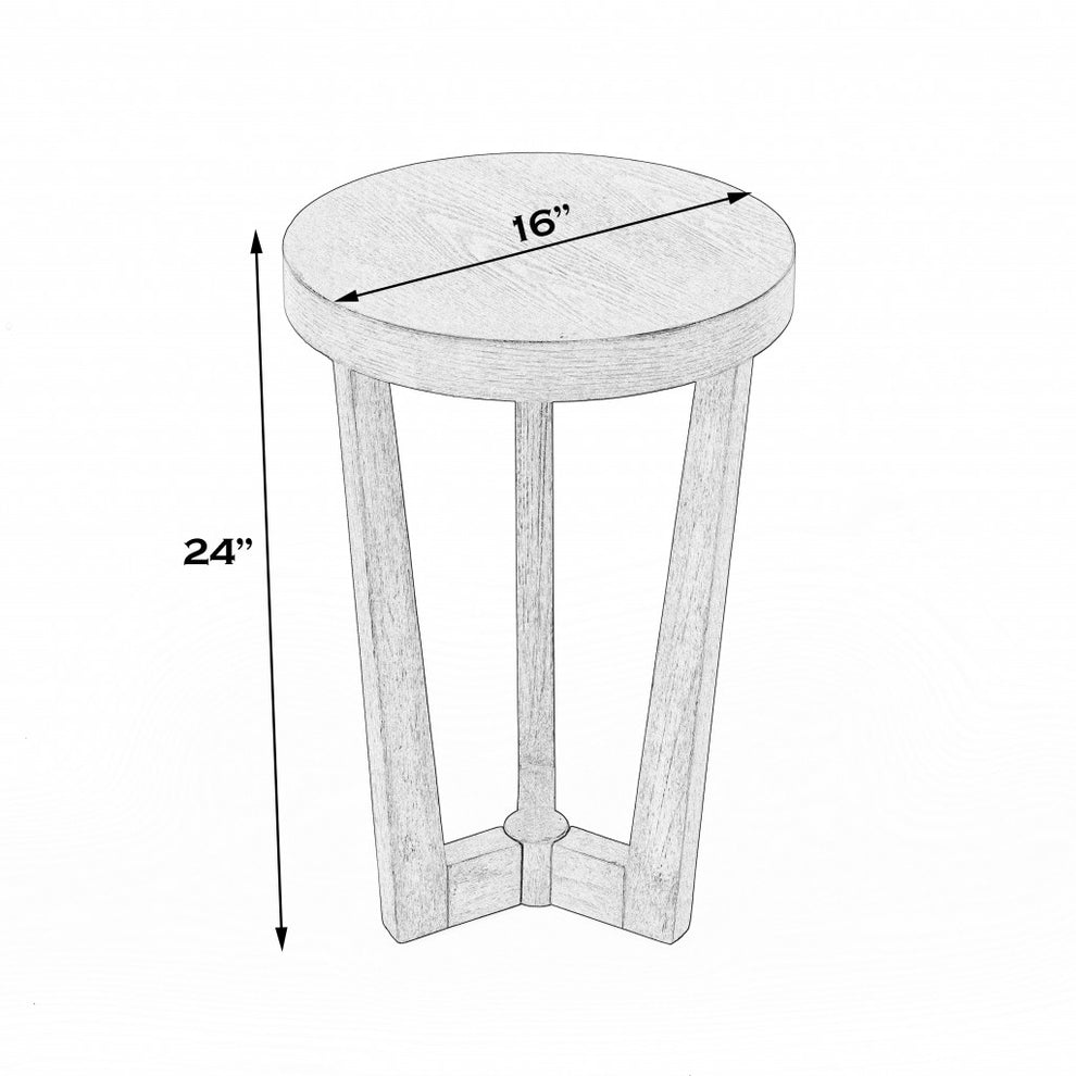 24" Gray Manufactured Wood Round End Table By Homeroots | End Tables | Modishstore - 6
