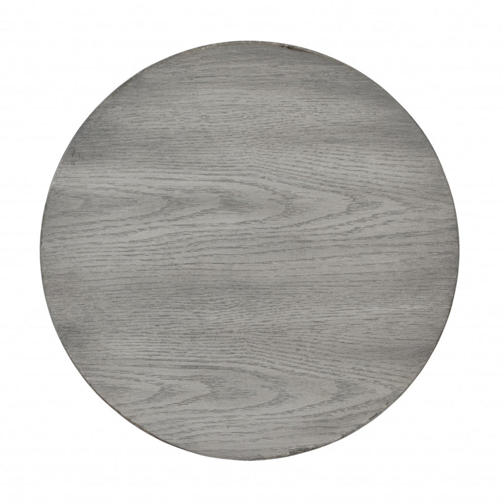 24" Gray Manufactured Wood Round End Table By Homeroots | End Tables | Modishstore - 4