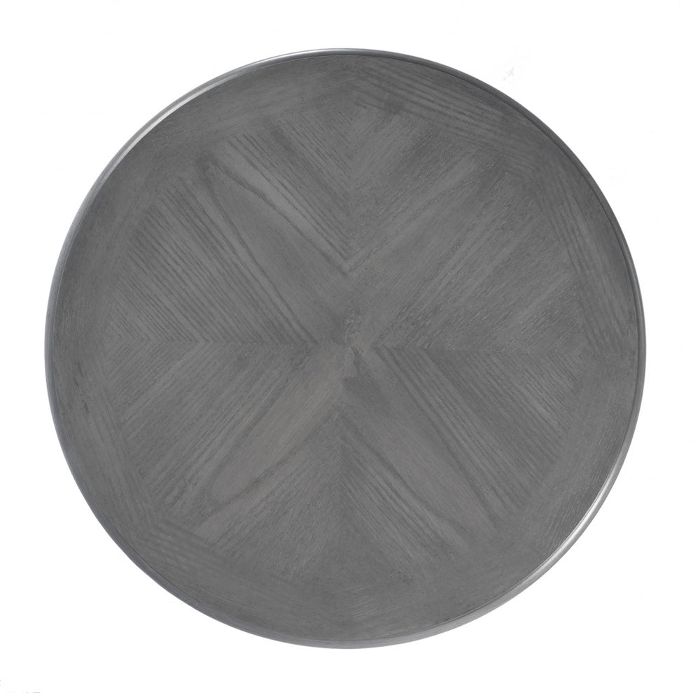 27" Gray Classic Round End Table With Shelf By Homeroots | End Tables | Modishstore - 5