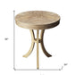 26" Beige Distressed Round Three Leg End Table By Homeroots