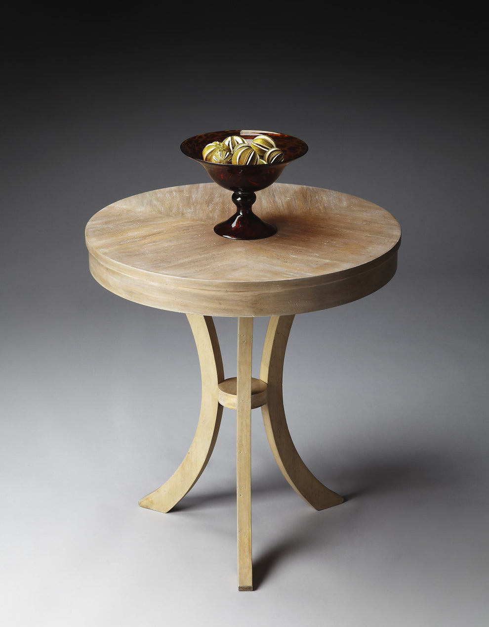 26" Beige Distressed Round Three Leg End Table By Homeroots | End Tables | Modishstore - 3
