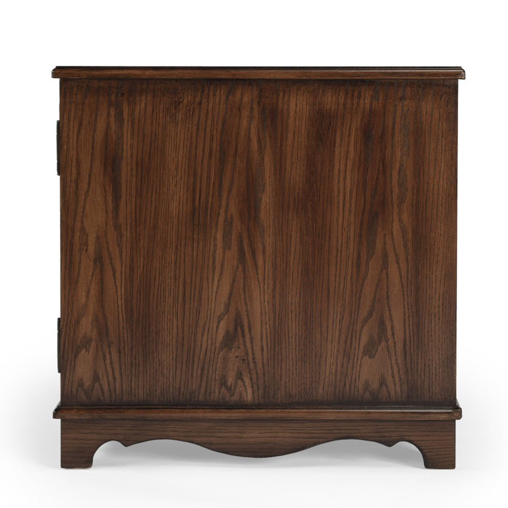 24" Cherry Brown End Table With Drawers And Magazine Rack By Homeroots | End Tables | Modishstore - 5