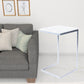 26" Silver and White Marble Square C Shape End Table By Homeroots | End Tables | Modishstore - 6