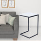26" Black and White Marble Square C Shape End Table By Homeroots | End Tables | Modishstore - 6