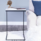 26" Black and White Marble Square C Shape End Table By Homeroots