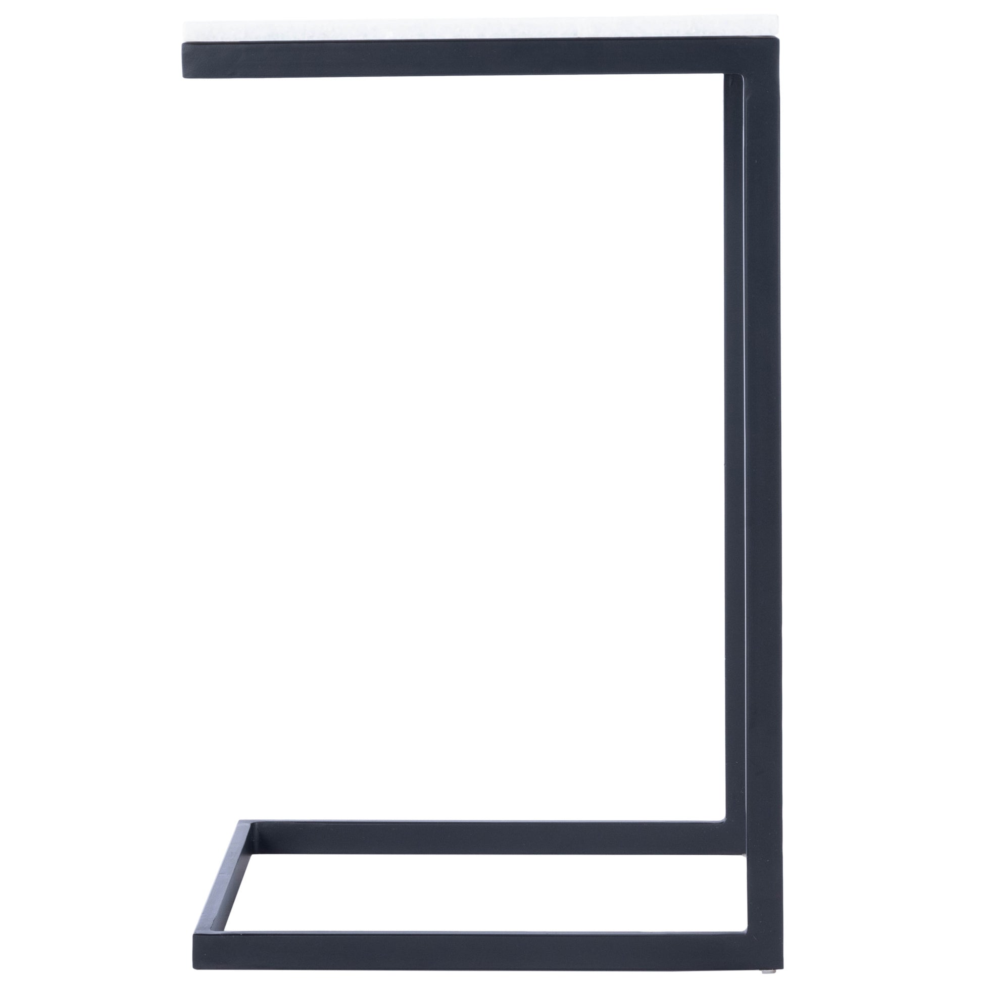 26" Black and White Marble Square C Shape End Table By Homeroots | End Tables | Modishstore - 2