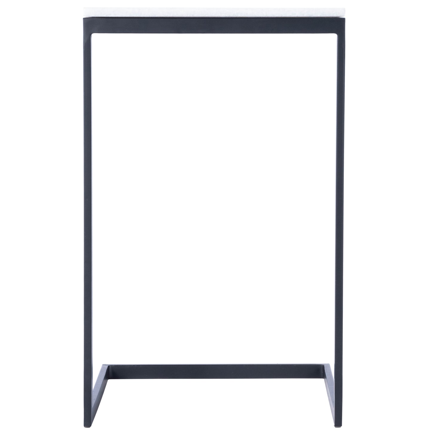 26" Black and White Marble Square C Shape End Table By Homeroots | End Tables | Modishstore - 3