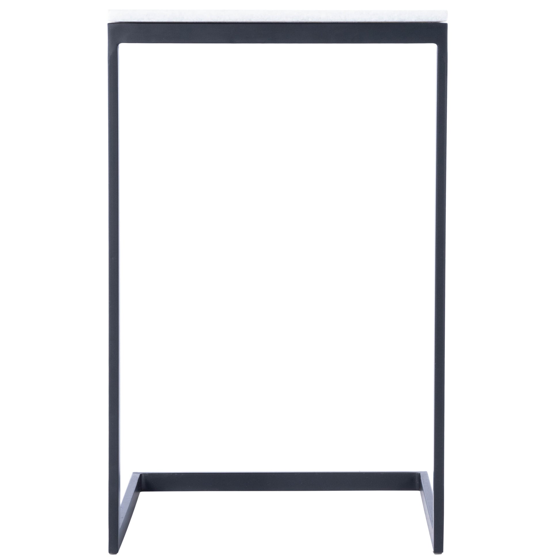 26" Black and White Marble Square C Shape End Table By Homeroots | End Tables | Modishstore - 3