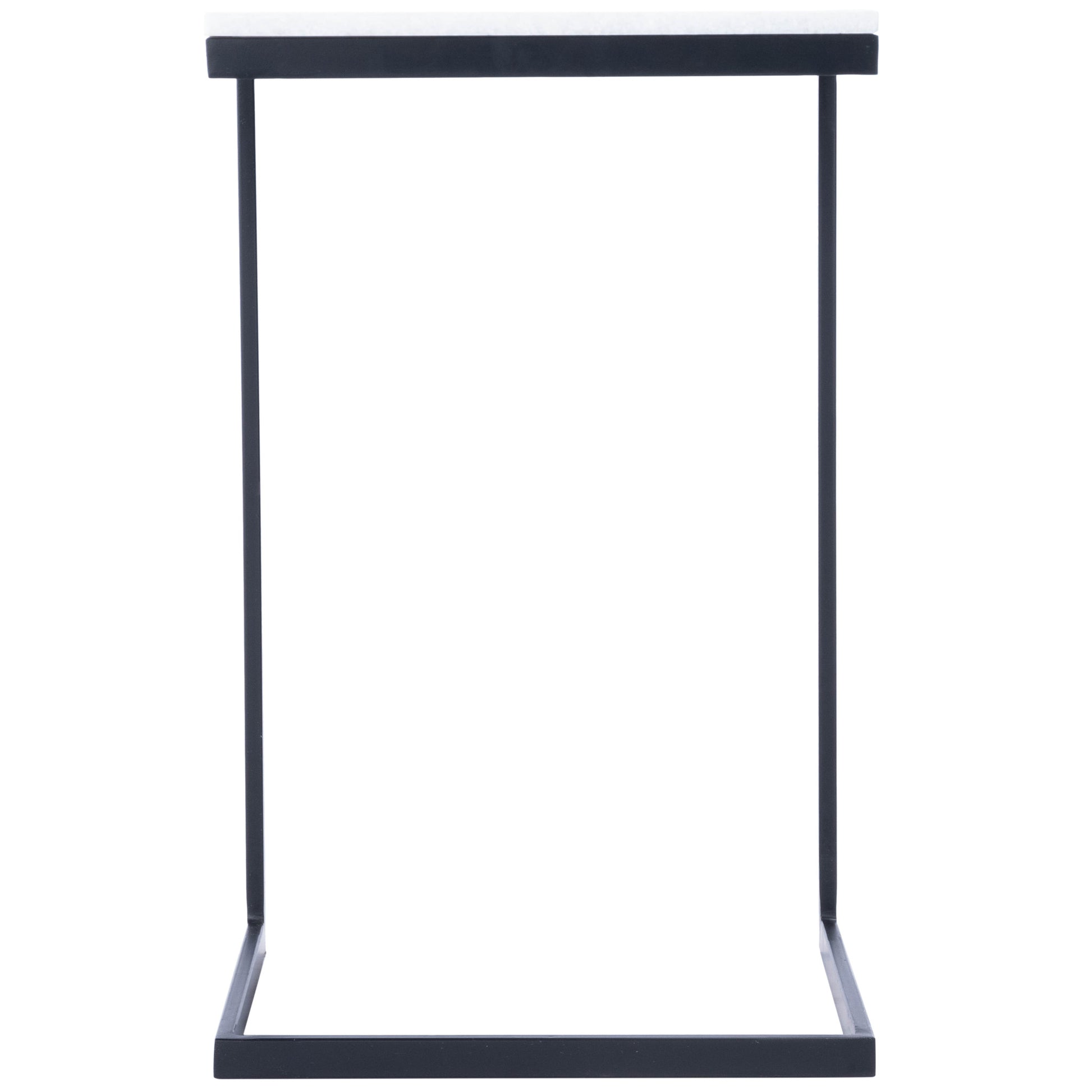 26" Black and White Marble Square C Shape End Table By Homeroots | End Tables | Modishstore - 5