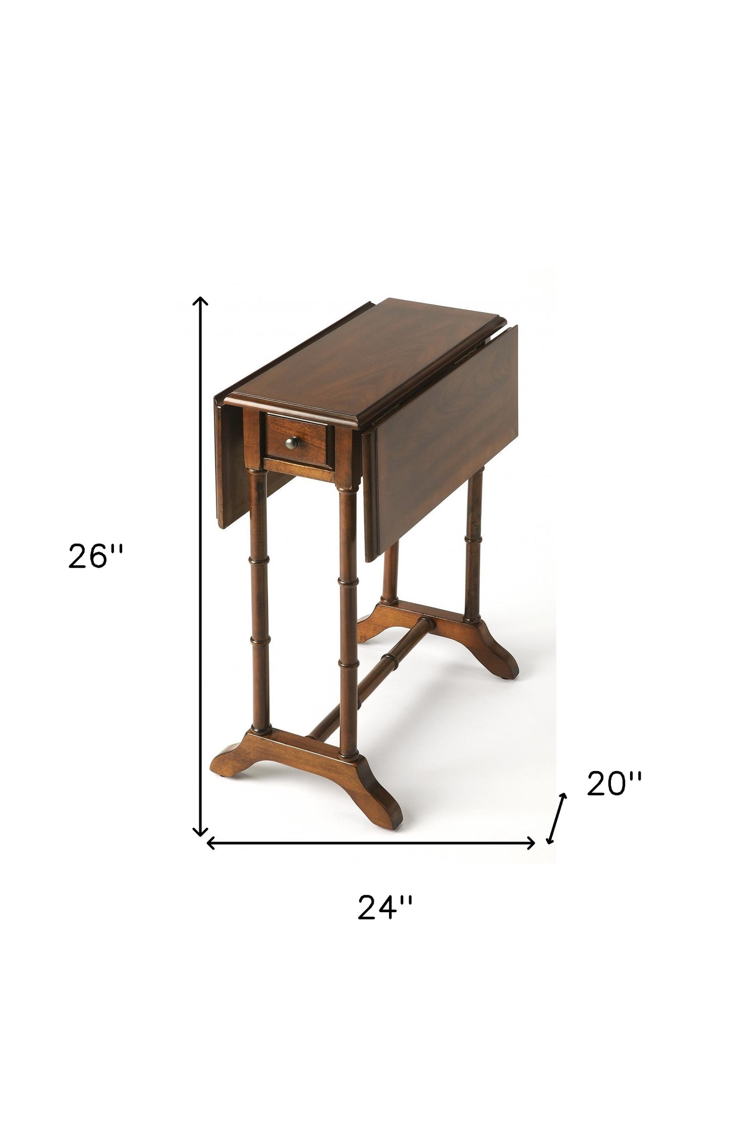 26" Medium Brown Solid And Manufactured Wood Rectangular End Table With Drawer By Homeroots